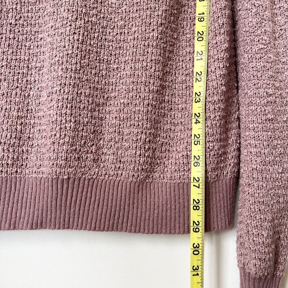 Free People By Your Side Sweater XS Mauve Pink Cowl Neck Oversized Waffle Knit - Picture 10 of 12